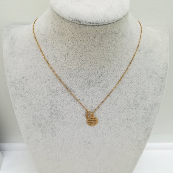 Gold Christian Bible Verse Scripture Necklace - Picture 3 of 4